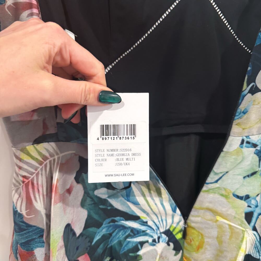 SAU LEE Georgia Floral Ruffle Midi Dress – NWT – Size 0 - Picture 8 of 8